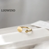 luowend 18k yellow gold wedding band gold rings anillos mujer ring ins fashion style jewelry for women customize