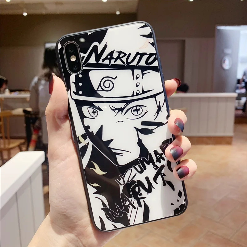 Anime cartoon mobile phone case for iPhone11 X XS XR XSMax 8 7 6 6S PluS tempered explosion-proof glass drop protection cover |