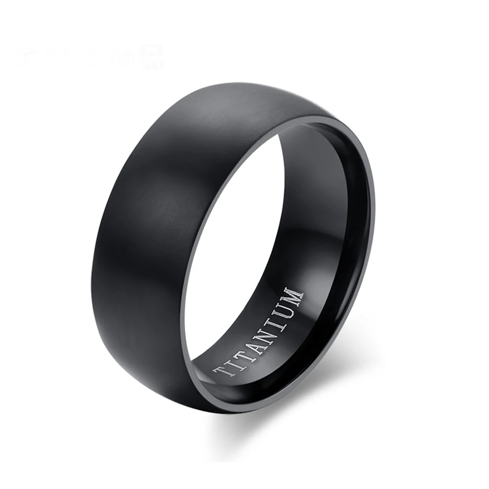 

JHSL 8 мм классические черные мужские титановые кольца мужские модные ювелирные изделия из нержавеющей стали подарок для парня Размер 6 7 8 9 10 11 12 13 14