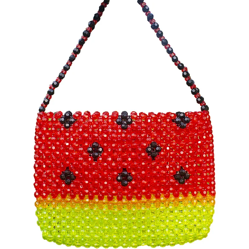 Женская сумка с бусинами ручной работы новая плетеная Сумка летняя мини