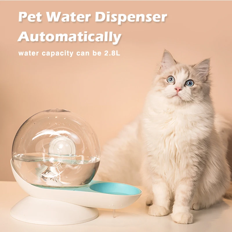 

2.8L Large Capacity Pet Cat Water Dispenser Snail Shaped Dog Automatic Water Fountain for Pets Cat Drinking Bowl No Electricity