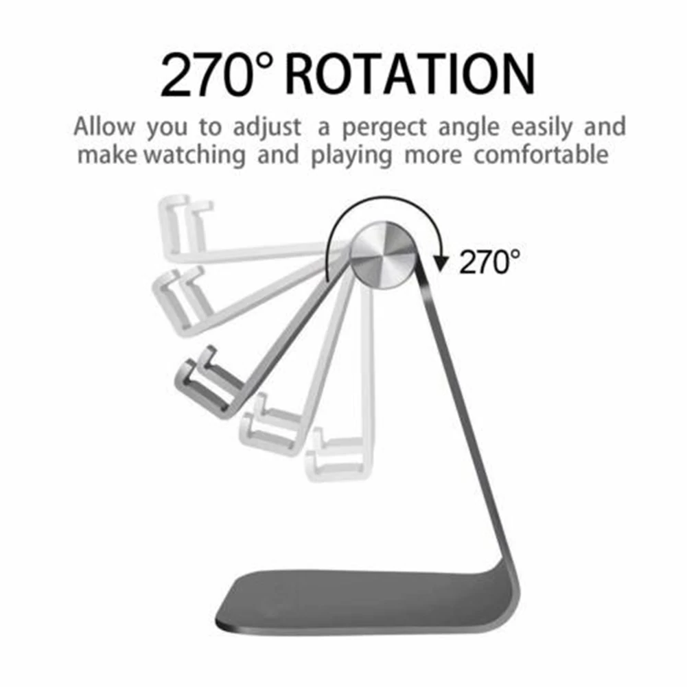 

Cell Phone Tablet Stand Aluminum Desk Table Holder Rotation Adjustable Anti-slip QJY99
