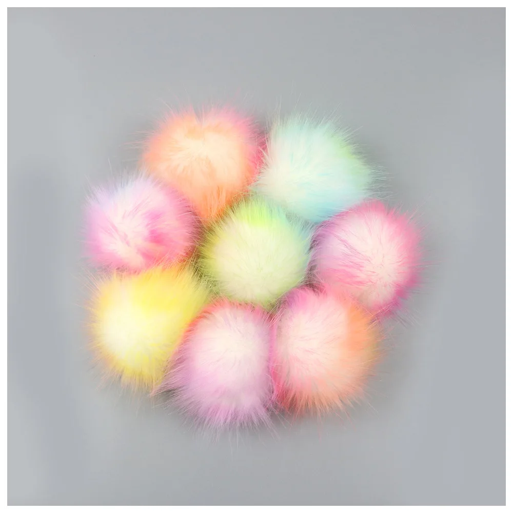 2 шт./лот искусственные разноцветные шапки помпоны ручной работы DIY шапка из