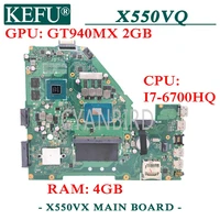 kefu x550vx original mainboard for asus x550vq fh5900u x550v with i7 6700hq gt940mx 2gb laptop motherboard