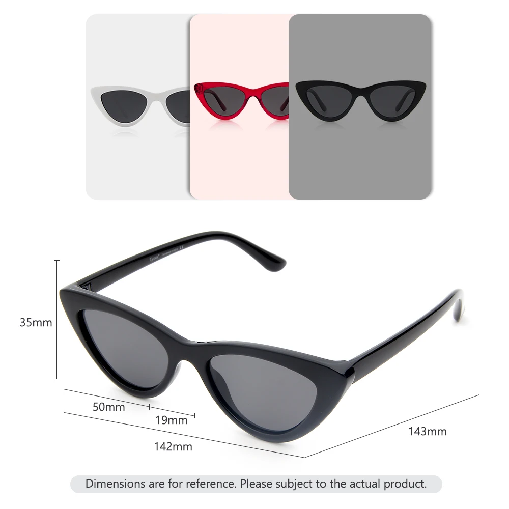 Женские винтажные солнцезащитные очки Cyxus в стиле ретро кошачий глаз