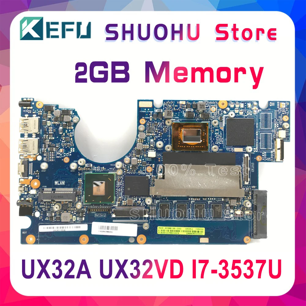 

UX32VD Motherboard For ASUS Zenbook UX32V UX32VD UX32A Laptop Motherboard I7-3537U 2GB-RAM Original Motherboard Tested 100%