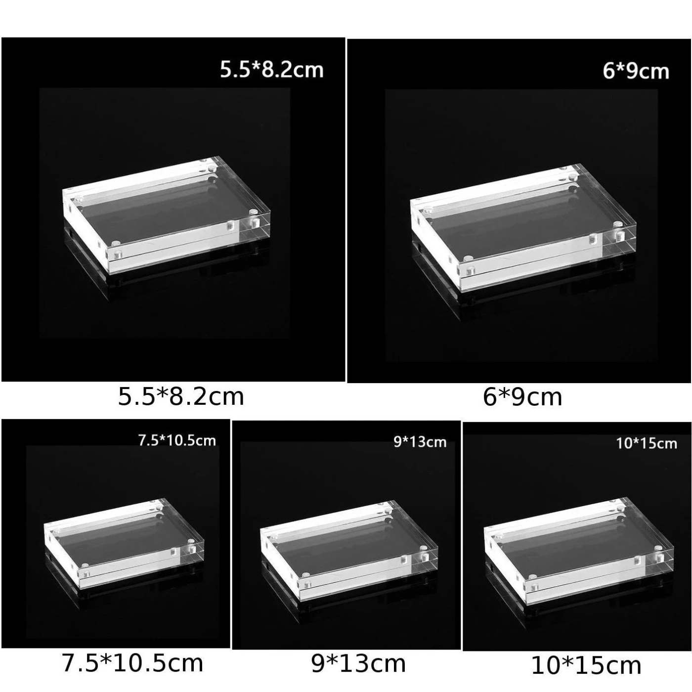 

Thickness 0.8+0.8cm 10*15cm Right Angle Acrylic Frame Picture Frame Photo Frame Home Decoration Party Set