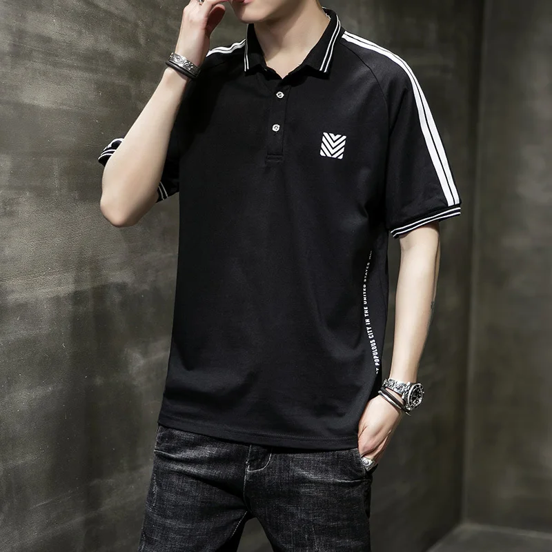 Мужская летняя футболка с коротким рукавом новый стиль 2020 трендовая в Корейском