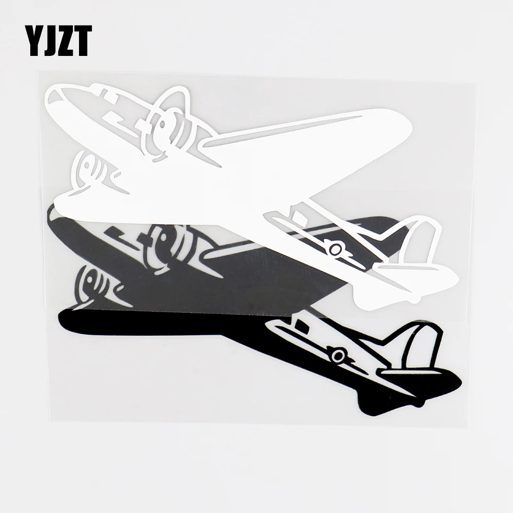 

YJZT 15.7X7.9CM Creative Aircraft Car Stickers Vinyl Decal Funny Decoration Black / Silver 10A-0040