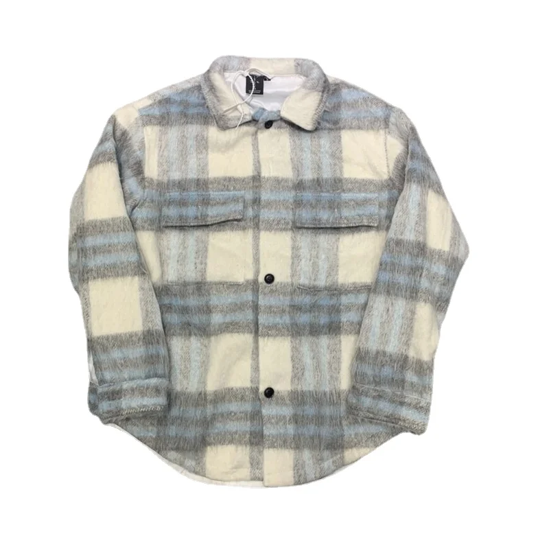 

22SS Woolen Plaid Shirt TRAVIS SCOTT Jacket Men Women EU Size 100% Cotton Cactus Jack Coat High Street Autumn Winter Deadpool