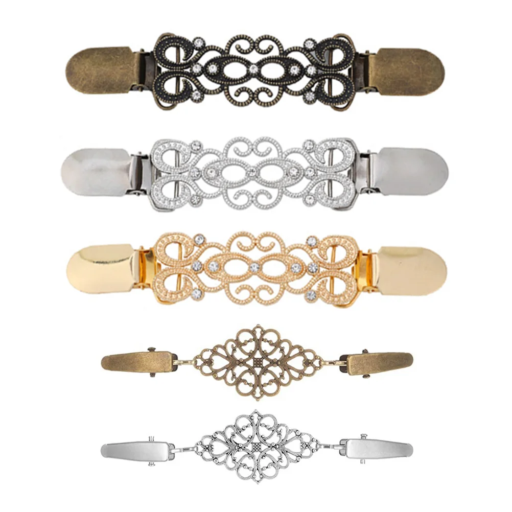 

5pcs Delicate Cardigan Brooch Clips Tighten Clips Shawl Clips Clothing Clips