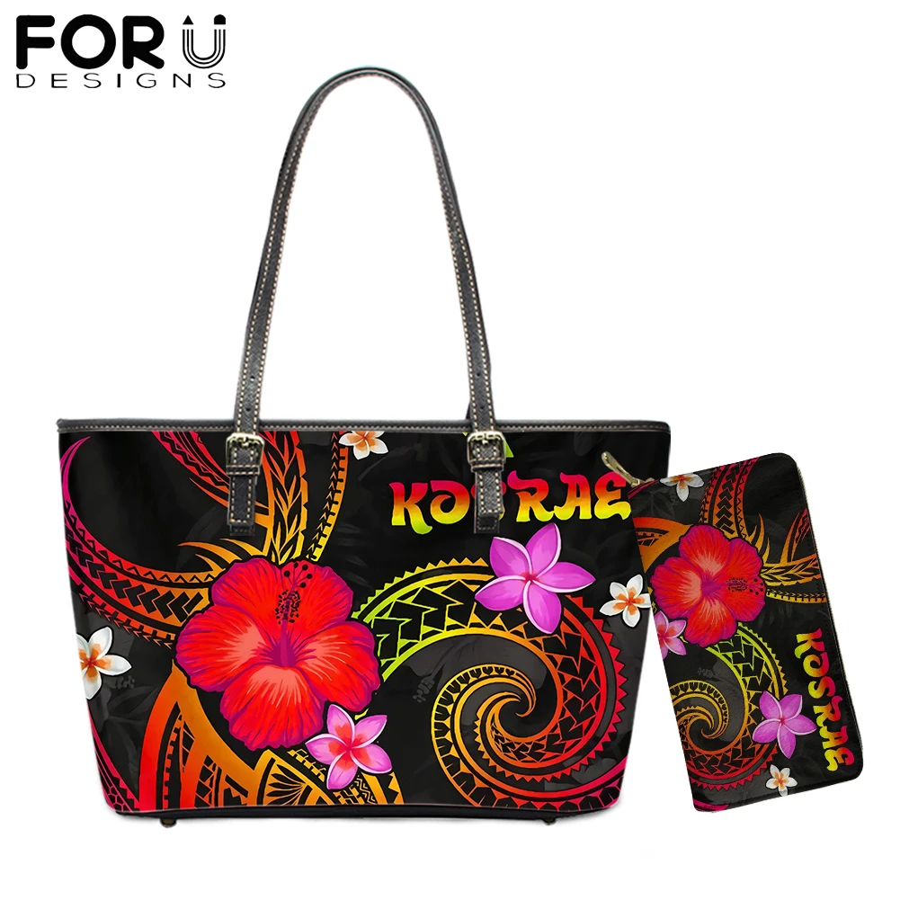 

Роскошный дизайнерский комплект женских сумок FORUDESIGNS, женская сумка через плечо Kosrae с микронезийским Полинезийским принтом, вечерняя сумка...