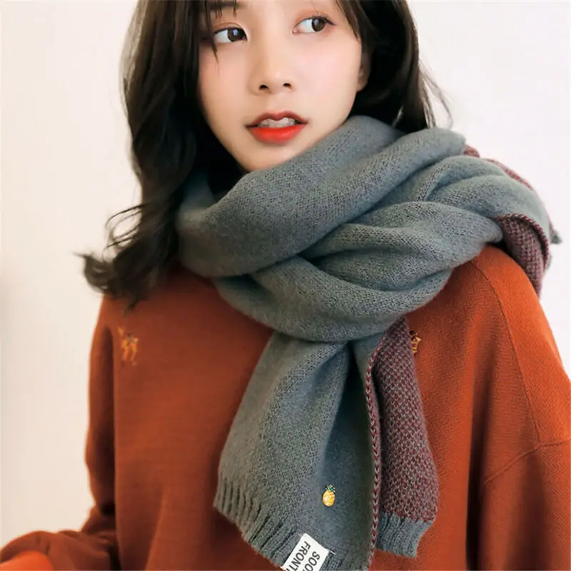 

Goocheer New Arrival Winter Women Lady Winter Scarf Warm Scarf Cashmere Long Wrap Shawl Plaid Knit Pashmina Gift For Women