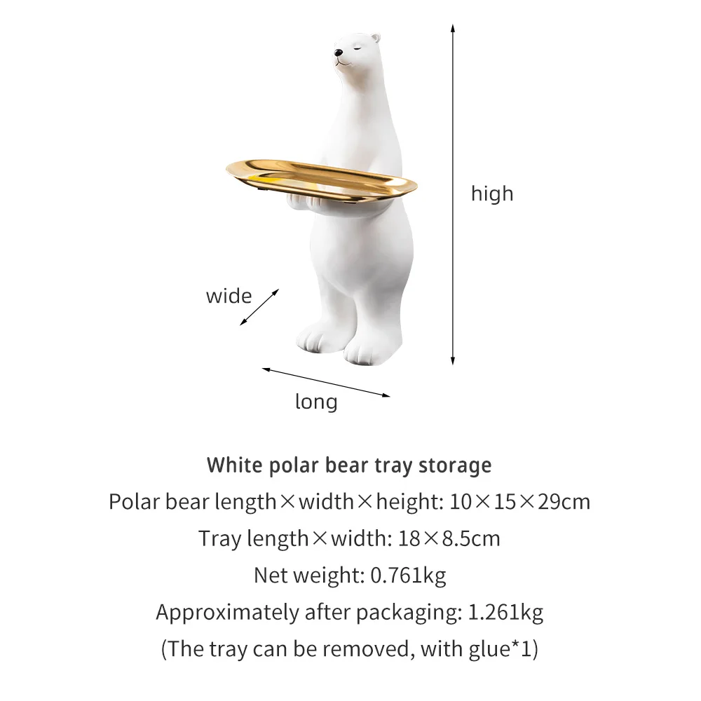 

Creative Bear Sculpture Storage INS Style Nordic Home Decoration Key Snack Storage Table Living Room Decor Sculpture Modern Art
