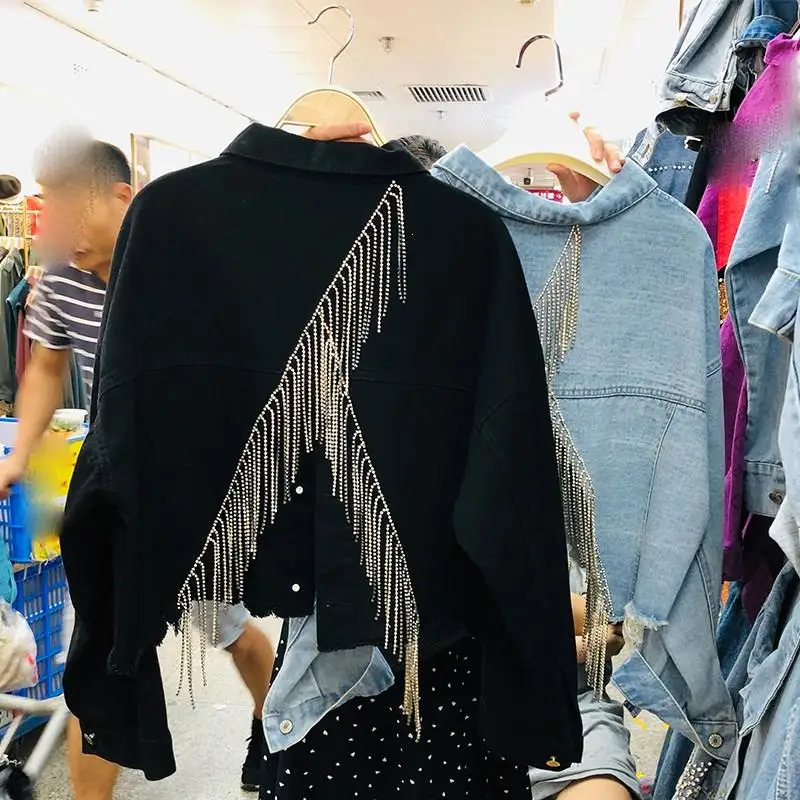 2019 осеннее повседневное темпераментное свободное джинсовое пальто для женщин