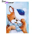 Алмазная живопись с медведем, шапка, шарф, снег, 5D картина Стразы, алмазная вышивка