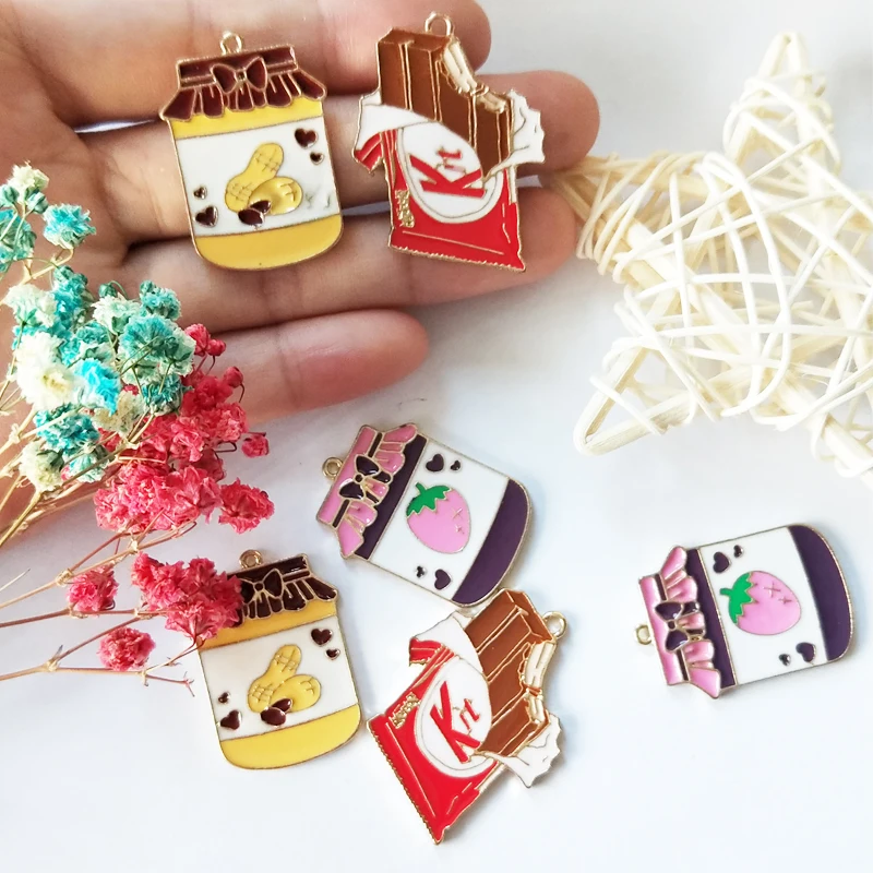 10 шт. эмаль Шоколад Арахисовое масло может Подвески для изготовления ювелирных