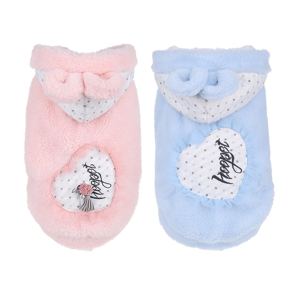 Hoopet Pet Puppy милая очаровательная собачка пальто куртка теплый флис осень/зима