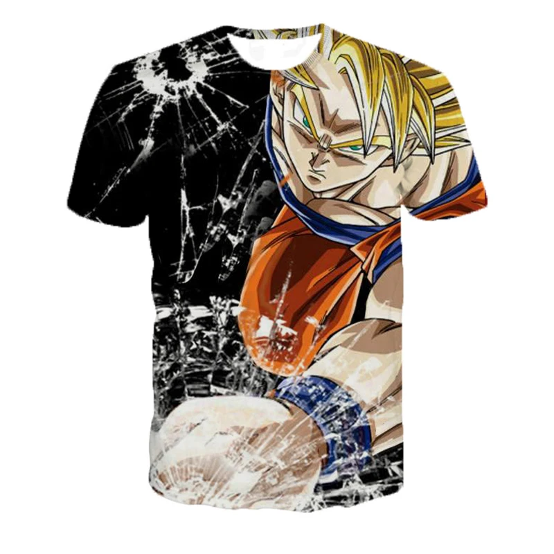 3d футболки унисекс Dragon Ball Z летняя модная футболка с 3D принтом Мужская аниме