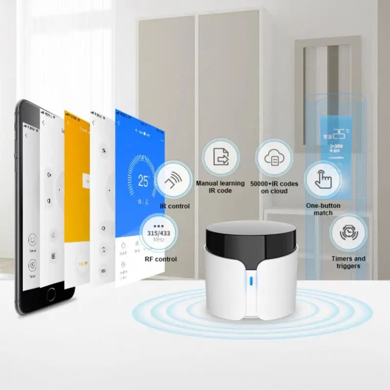 

Broadlink RM4C Pro /RM4 Smart Home Mini WIFI RF Remote Controller For Home Appliances Voice Control Timer With Alexa Google Home