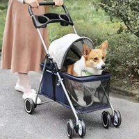 luxury pet cat stroller baby stroller newborn foldable 4 wheels shock absorption stroller dog transporter carrierraincover gift