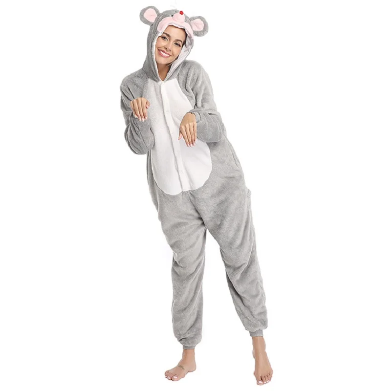 кигуруми Мужские и женские флисовые пижамы животных попугая унисекс комбинезоны