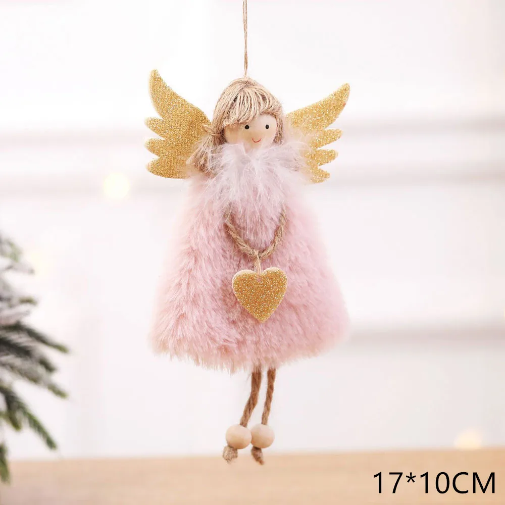 Pink Angel Новинка года, милые рождественские куклы Санта-Клаус/Снеговик/Ангел, Noel, Рождественское украшение для дома, рождественский подарок для детей - Цвет: Pink Angel