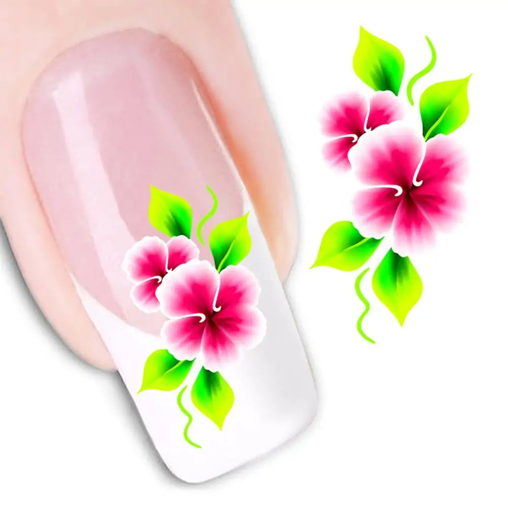 Дизайн Маникюрные цветочные узоры для дизайна ногтей Переводные картинки