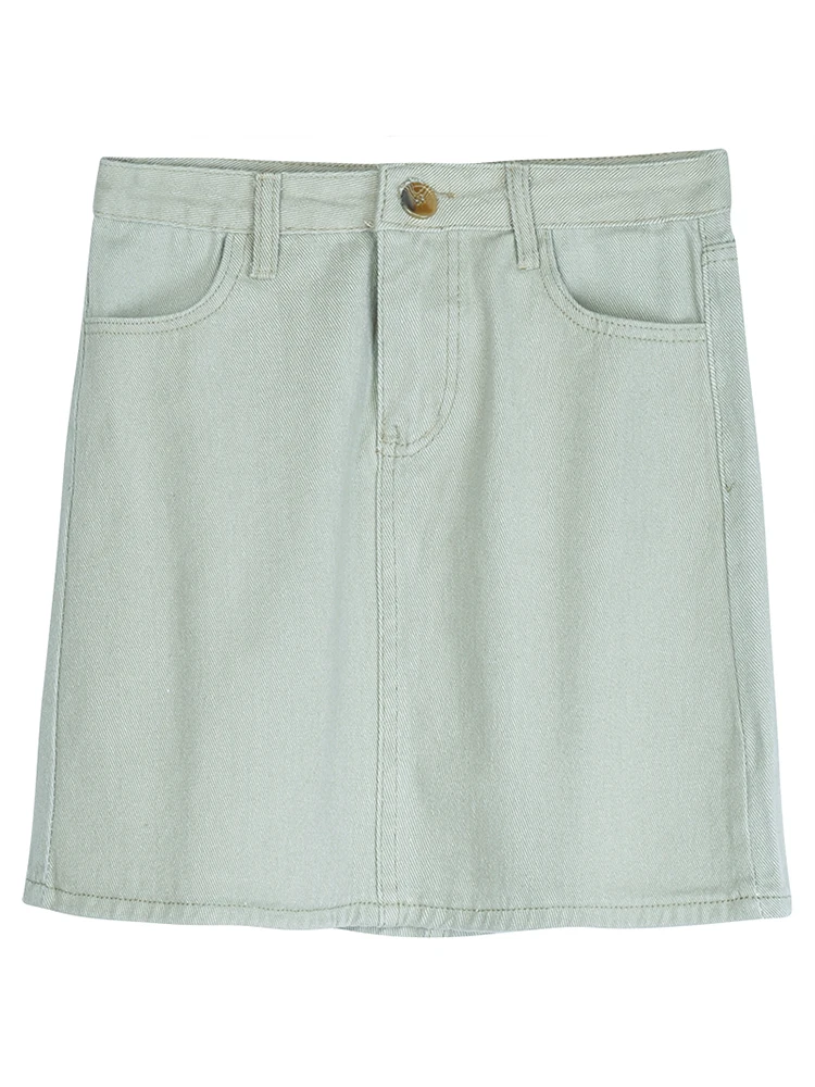 

Summer 2021 new versatile A-line skirt high waist slim half length denim skirt women's small bag hip skirt