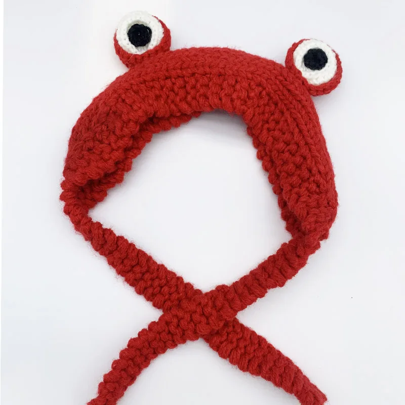 

Funny Dog Cat Frog Hat Cute Pet Dog Costume Warm Knitting Wool Pet Hats Green Yellow Dogs Cap Birthday Gift For Pet Dogs