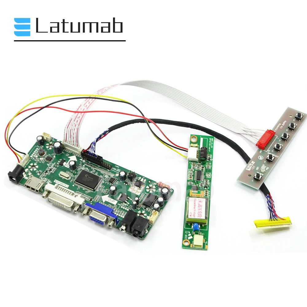 

Latumab Controller Board for LTD121EW3D LVDS 12.1" LCD Display 1280×800 Matrix HDMI+DVI+VGA Driver Board