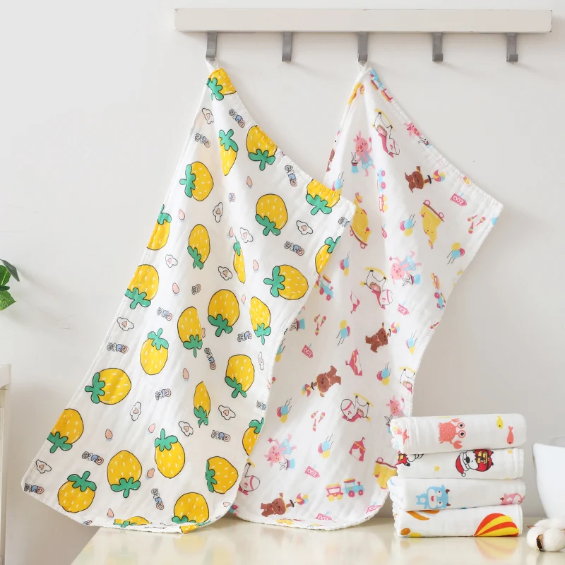 

2pcs/set Baby Towel 6 Layers Muslin Towel Kids Bath Towels Washcloth Kids Soft Towel Children Kitchen Bathroom Wipe 34*75cm
