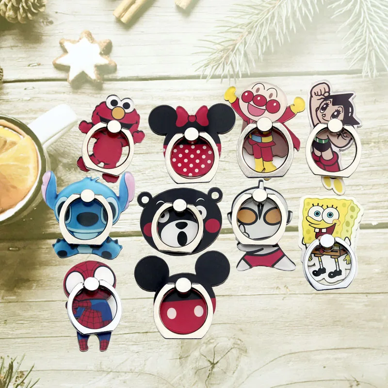 

Smartphone Stand Desktop 360 Degree Rotatable Phone Holder Acrylic Finger Ring Holder Cute Cartoon Phone Cellular Support Acces