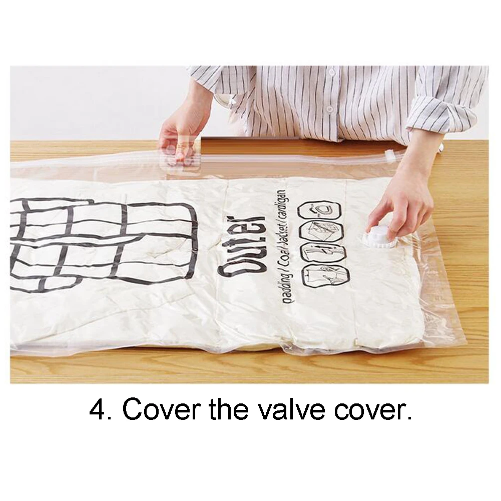 Transparent Hanging Vacuum Bag Folding Coat Clothes Sealed Storage Pouch Sack Space Saving Bags Compression | Дом и сад