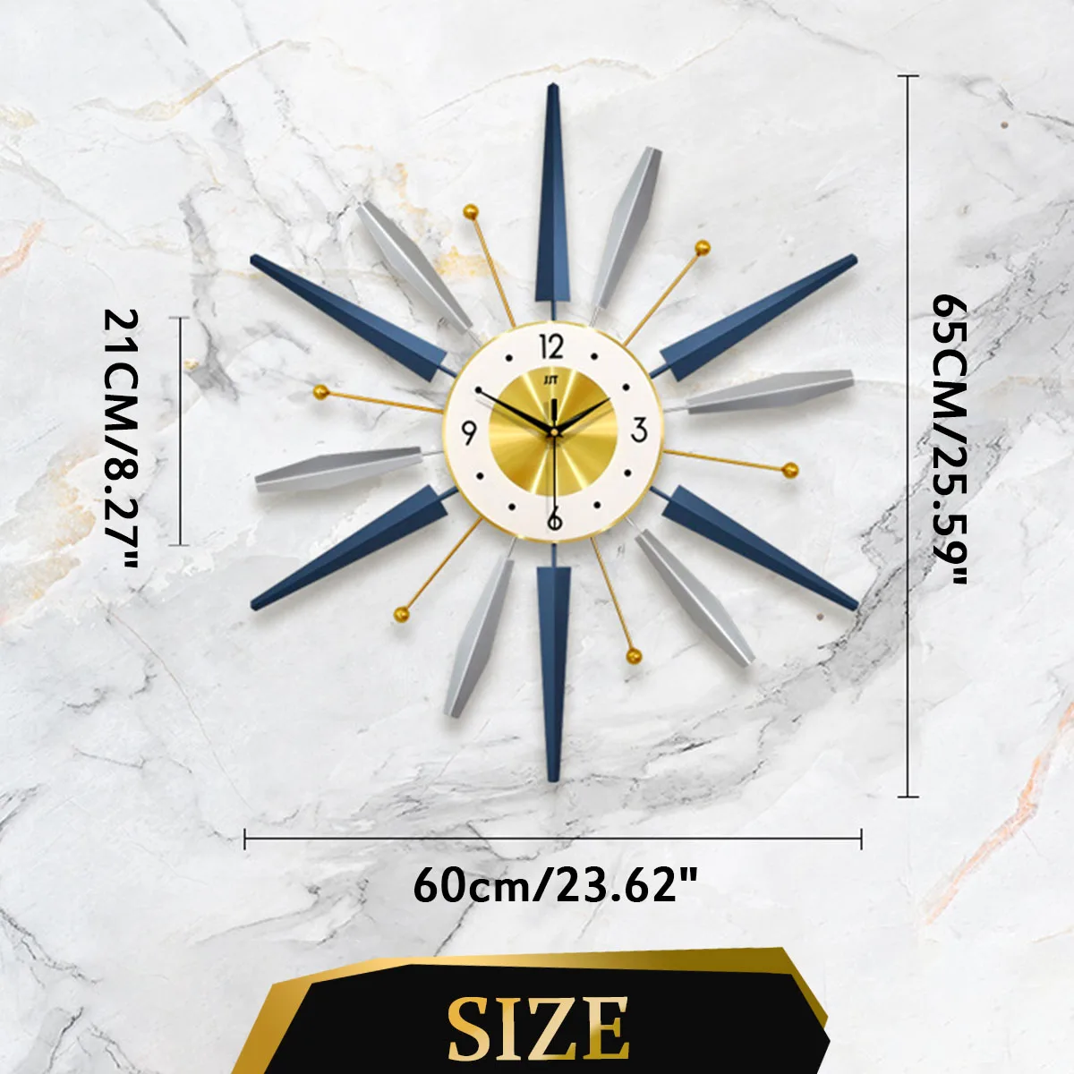

Large Vintage Metal Wall Clock Luxury Modern Design Silent Art Office House Living Room Hanging Watches Living Room Wall Clock