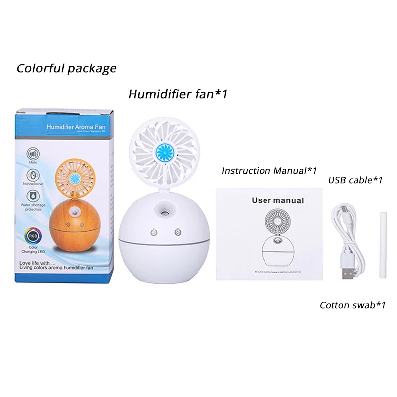 

ZENBEFE USB Aroma Diffuser Humidifier Fan Humidifier Fan 5V Car Aroma Diffuser Humidifier Fan Suitable for Home Car Office