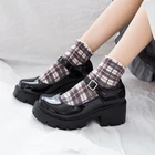 Туфли lolita на массивном каблуке маленькие кожаные туфли женские модели Туфли Мэри Джейн женские японские туфли на высоком каблуке в стиле ретро на платформе женские туфли