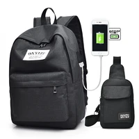 new style polyester backpack korean schoolbag for male and female students large capacity leisure travel water repellent