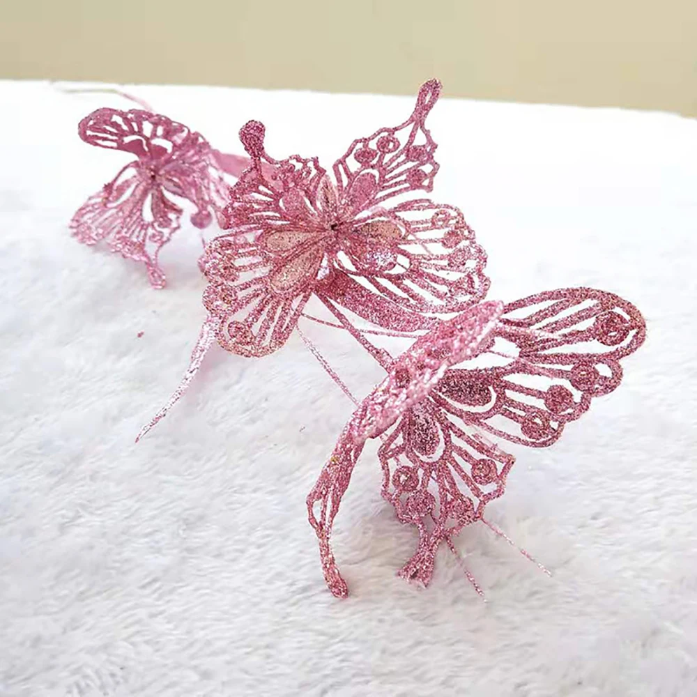 Имитация порошковых ягод ветки золотой бабочки 60 см блестящие Оформление