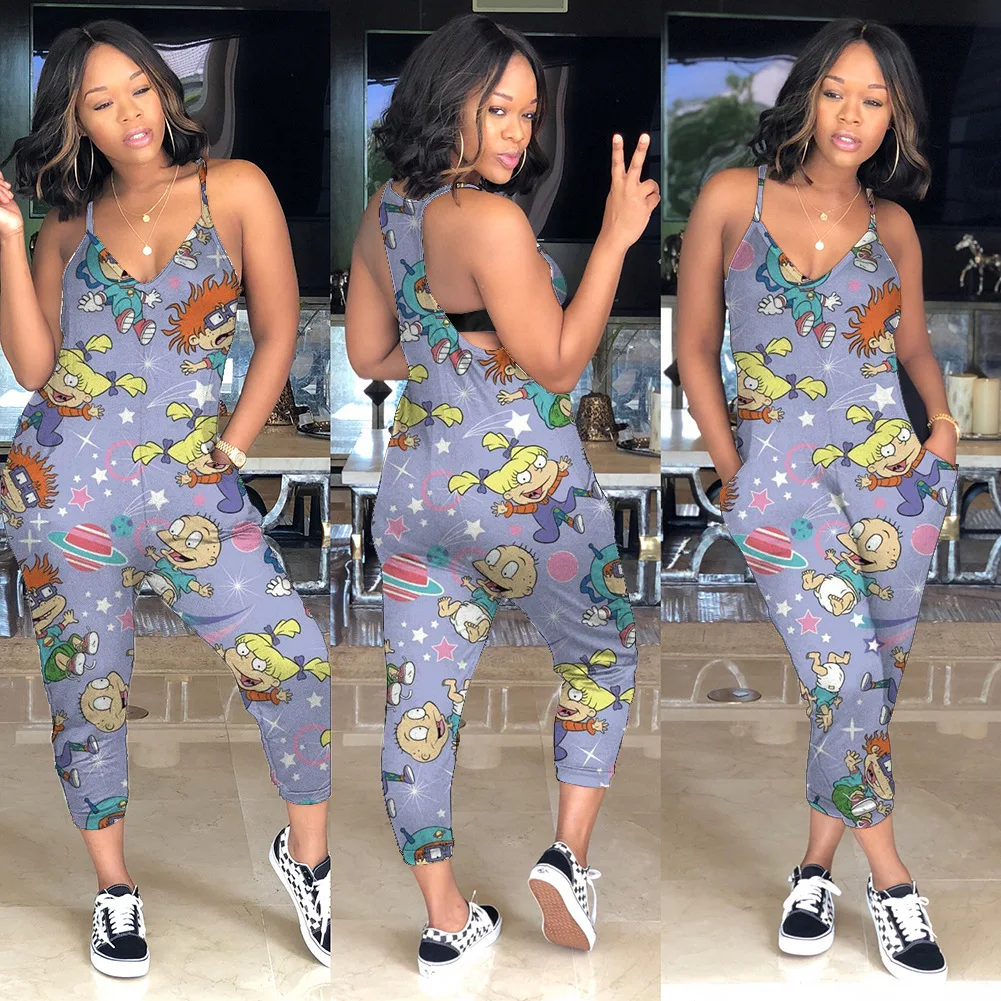 

New cute and colorful cartoon printed Jumpsuit