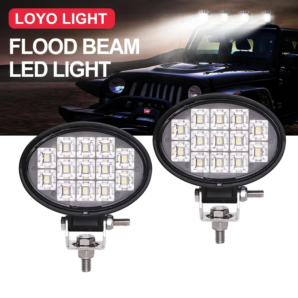 

Flood LED Work Light Bar Witrh DRL And EMC Flush Mount Pods Offroad 4X4 for Boat SUV ATV Truck Offroad UAZ 4x4 Tractor 12V 24V