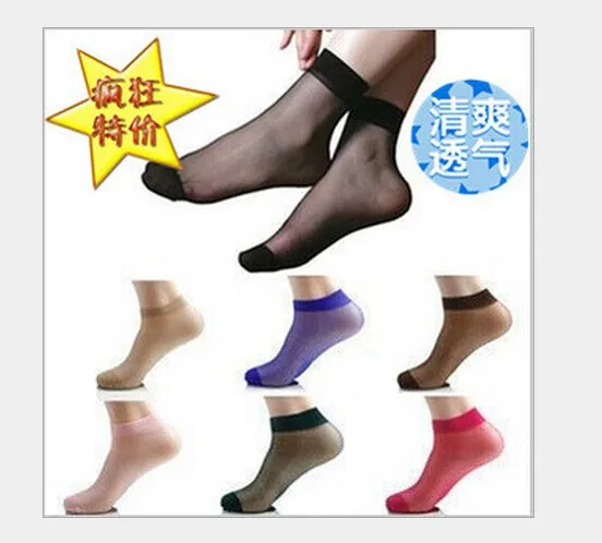 

Candy color socks thin transparent crystal stockings hosiery manufacturers wholesale ms short stockings on sox