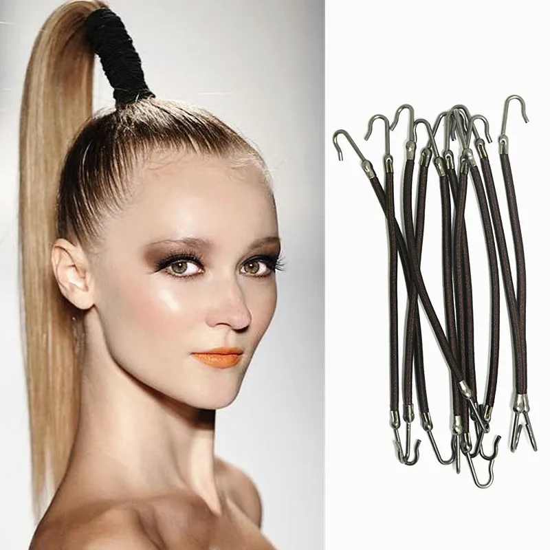 5pcs Ponytail Rubber Elastic Hook Hair Bands For Women Gum Hooks Hair Accessories Hair Ties Styling tools Holder Bungee Bands