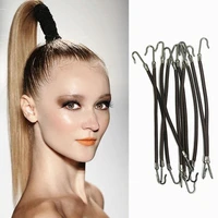 5pcs ponytail rubber elastic hook hair bands for women gum hooks hair accessories hair ties styling tools holder bungee bands
