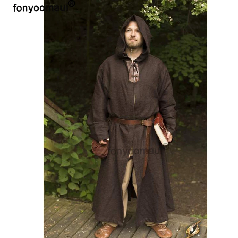 Мужской винтажный костюм накидка с капюшоном в средневековом стиле| |
