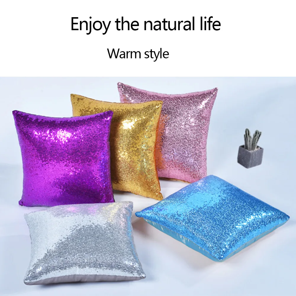40X40cm Color Changing Reversible Pillow Case DIY Sequin Cushion Cover Magical Throw Pillowcase For Home Decor kussensloop | Дом и сад