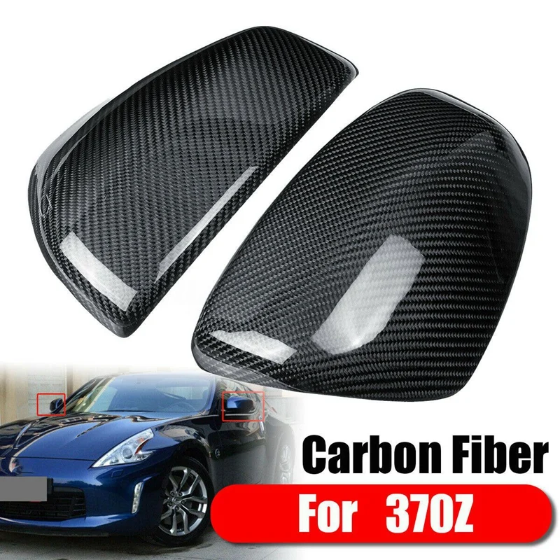 1 par espejo retrovisor cubierta de fibra de carbono espejo retrovisor lateral tapa para Nissan 370Z Z34 2009-2019