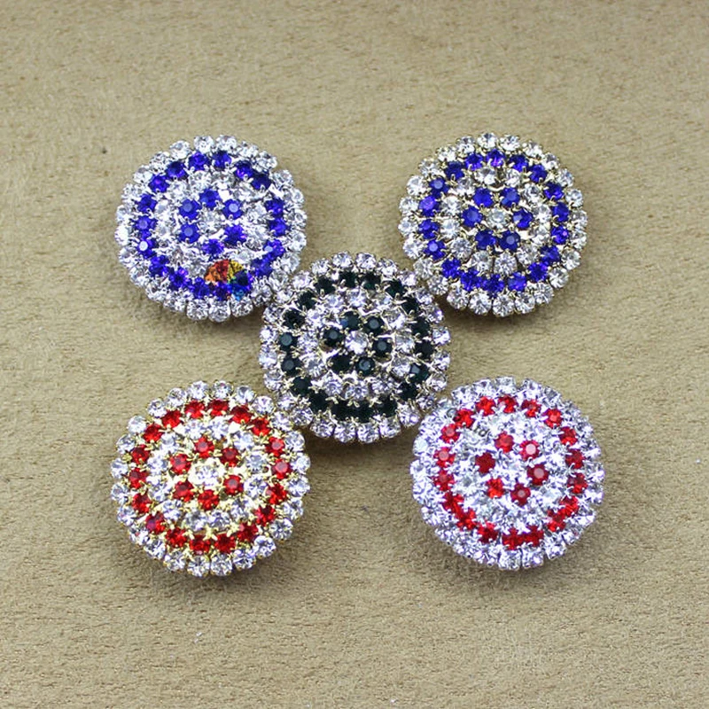 10 шт. 25 мм Королевский Красный изумруд кристалл кнопка с хвостовиком золото