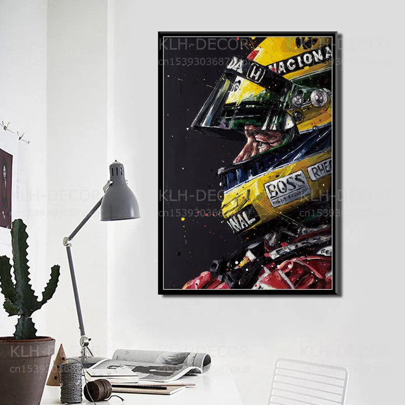 S217 формула гоночный автомобиль Айртон Сенна Плакат Картина маслом водитель