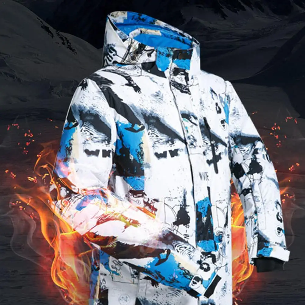 Лыжный костюм мужские зимние теплые ветрозащитные водонепроницаемые уличные